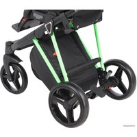 Универсальная коляска Adamex Cristiano Fluo (2 в 1, черный, рама черный/зеленый)