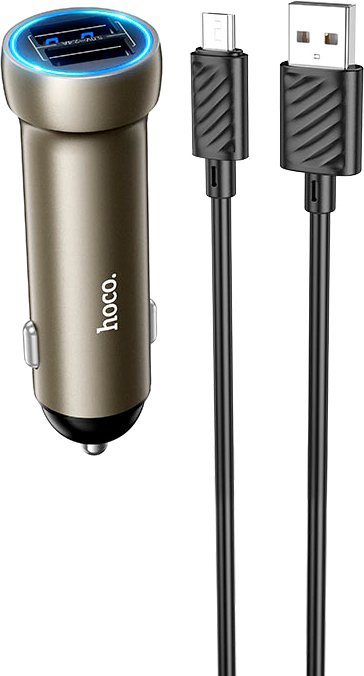 

Автомобильное зарядное Hoco Z54 microUSB (золотой)