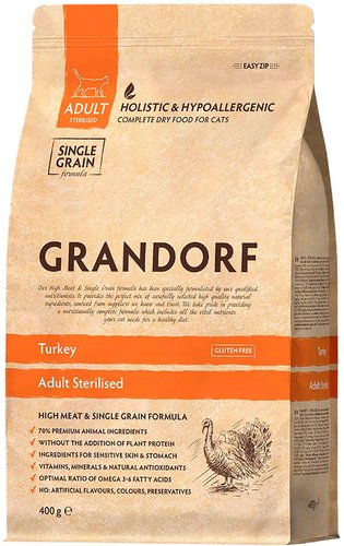 Grandorf Turkey Adult Sterilised (для стерилизованных со вкусом индейки) 400 г