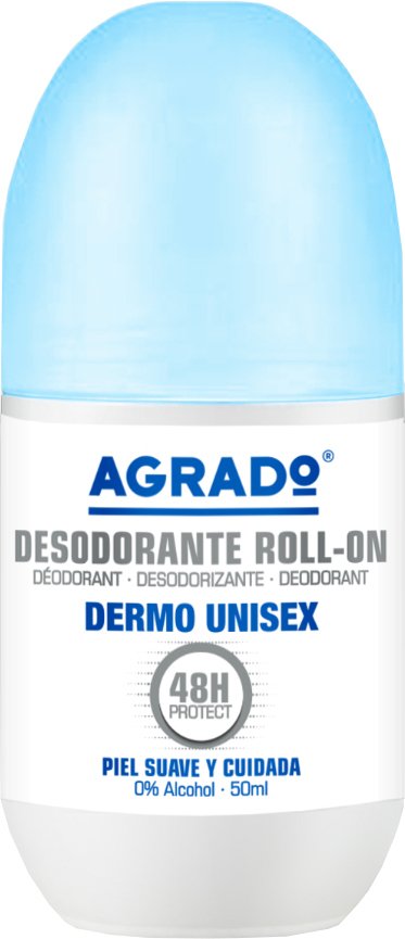 

Дезодорант-антиперспирант шариковый Agrado Dermo Unisex 48h Protect с экстрактом хлопка (50 мл)