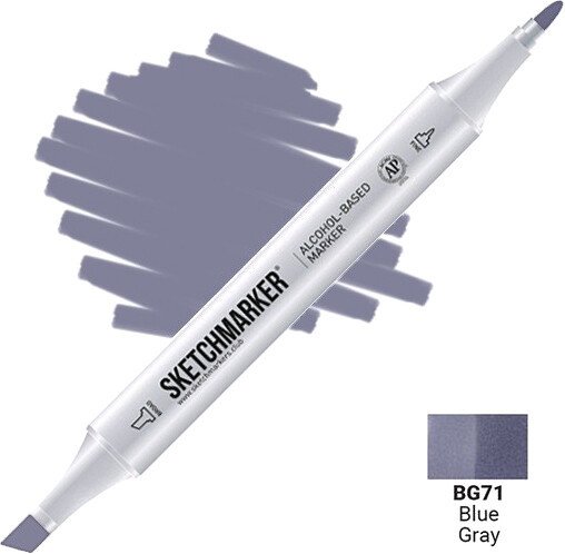 

Маркер художественный Sketchmarker Двусторонний BG71 SM-BG71 (сине-серый)