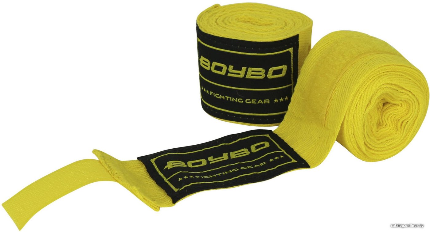 Бинт боксерский BoyBo Хлопок 4.5 м (желтый)