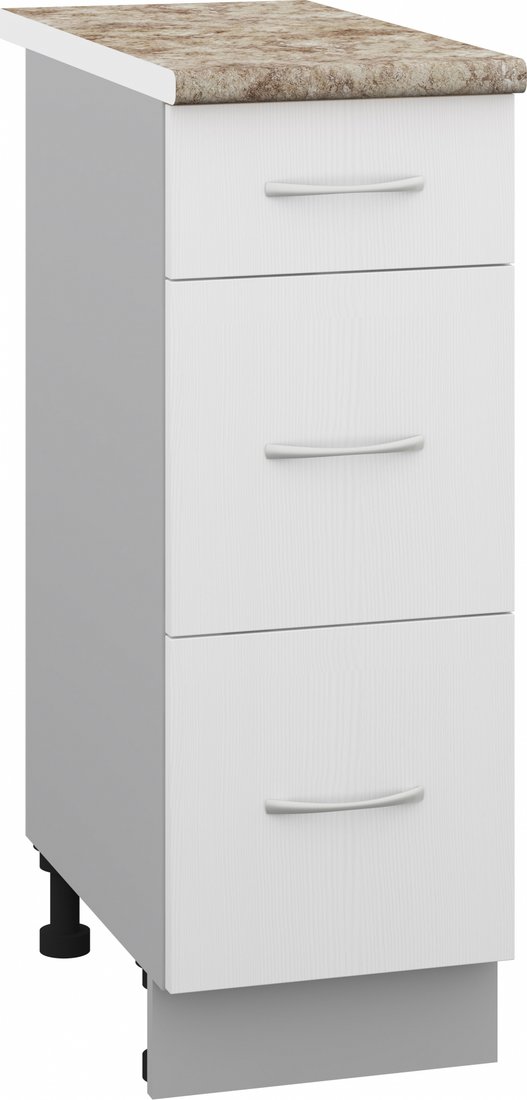 

Шкаф напольный Кортекс-мебель Корнелия Лира НШ30р3ш (белый/мадрид)