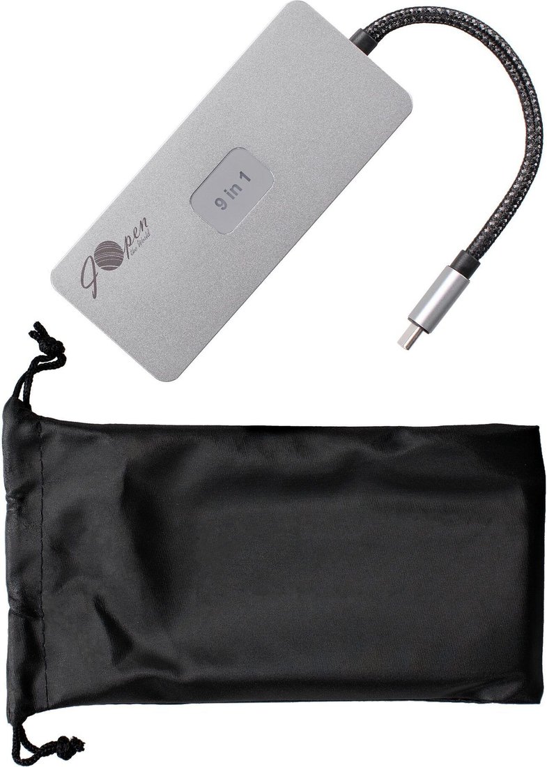 Адаптер iOpen ACUE58 USB 3.1 Type-Cm-HDMI, RJ45 (0.2 м, черный)
