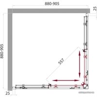 Душевой уголок BelBagno SELA-A-2-90-C-Cr 90x90 (прозрачное стекло)