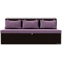 Диван Лига диванов Метро 114109 (микровельвет сиреневый/коричневый)