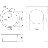 Кухонная мойка Krona Runde D475 1 (графитовый)