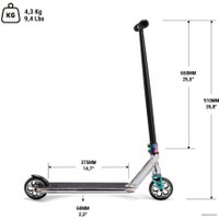 Трюковый самокат Oxelo MF 3.6 V5 (хром)