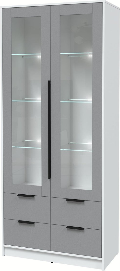 

Шкаф-витрина Интерлиния Концепт КТ-ШВ2 с подсветкой (серебро/белый платинум)