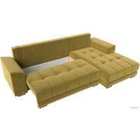 Угловой диван Лига диванов НордСтар правый 121121 (микровельвет желтый/подушки микровельвет желтый)