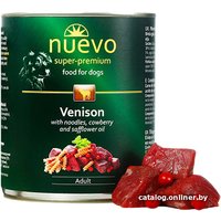 Консервированный корм для собак Nuevo Adult Venison with pasta, cranberry and safflower oil (Оленина с макаронами, клюквой и сафлоровым маслом) 0.4 кг в Орше