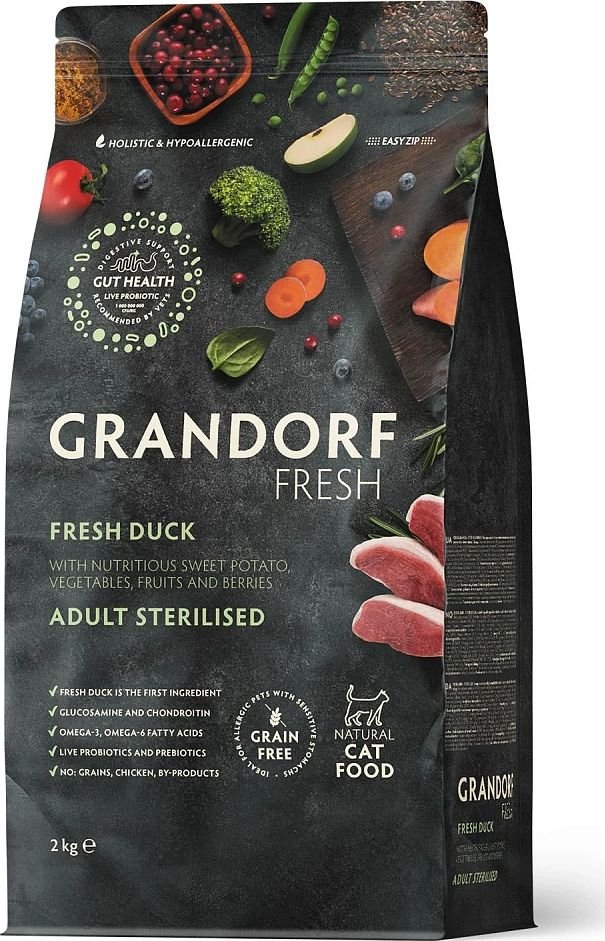 

Сухой корм для кошек Grandorf Fresh Adult Sterilised (Утка и батат) 2 кг