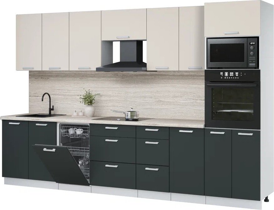 

Готовая кухня Интерлиния Мила Лайт 3.25-ПМ3 (персидский жемчуг/антрацит/травертин серый)