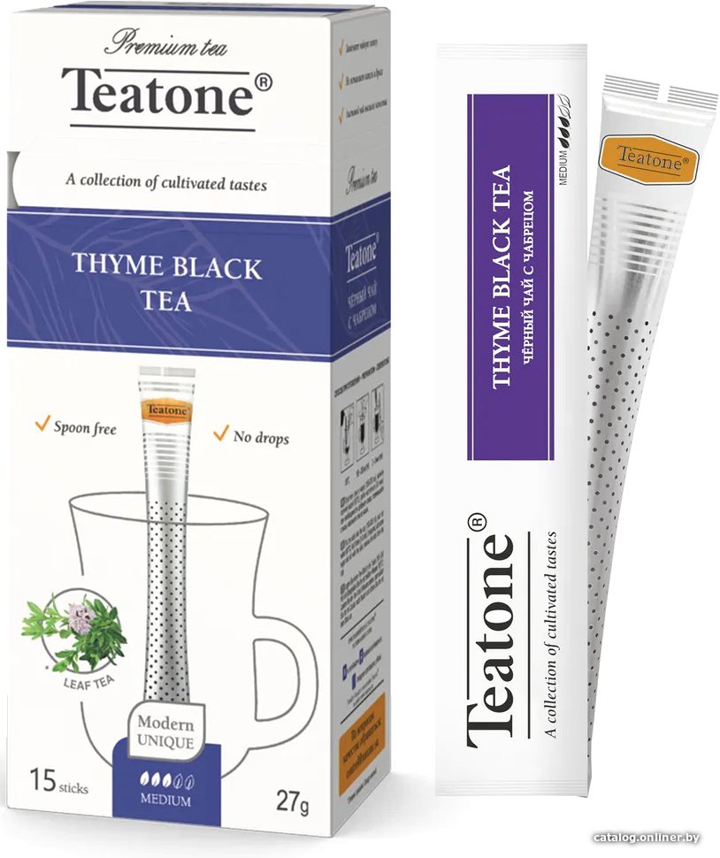Черный чай Teatone Thyme Black Tea - Черный чай с чабрецом 15 стиков
