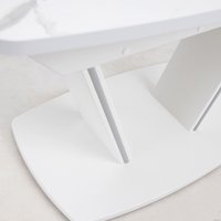 Кухонный стол Аврора Дрезден 130-161.5x80 (камень белый/белый)