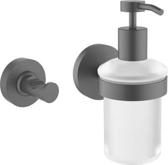 Набор аксессуаров для ванной Wellsee Finishing Touch 182512001 (дозатор для жидкого мыла, крючок, матовый черный)
