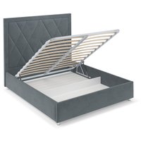 Кровать Мебель-АРС Треви 140 (велюр серо-синий HB-178 26)