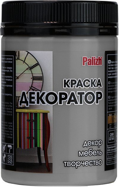 

Краска Palizh Декоратор (темно-серый, 0.32 кг)
