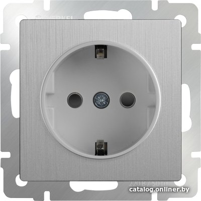 Розетка Werkel WL09-SKGS-01-IP44 (серебряный рифленый)