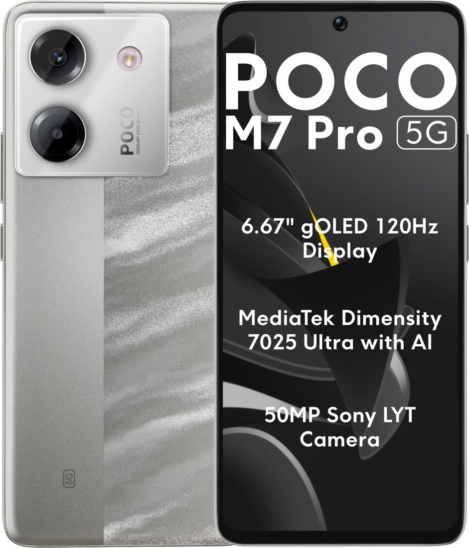 

Телефон POCO M7 Pro 5G 8GB/256GB международная версия (серебристый)