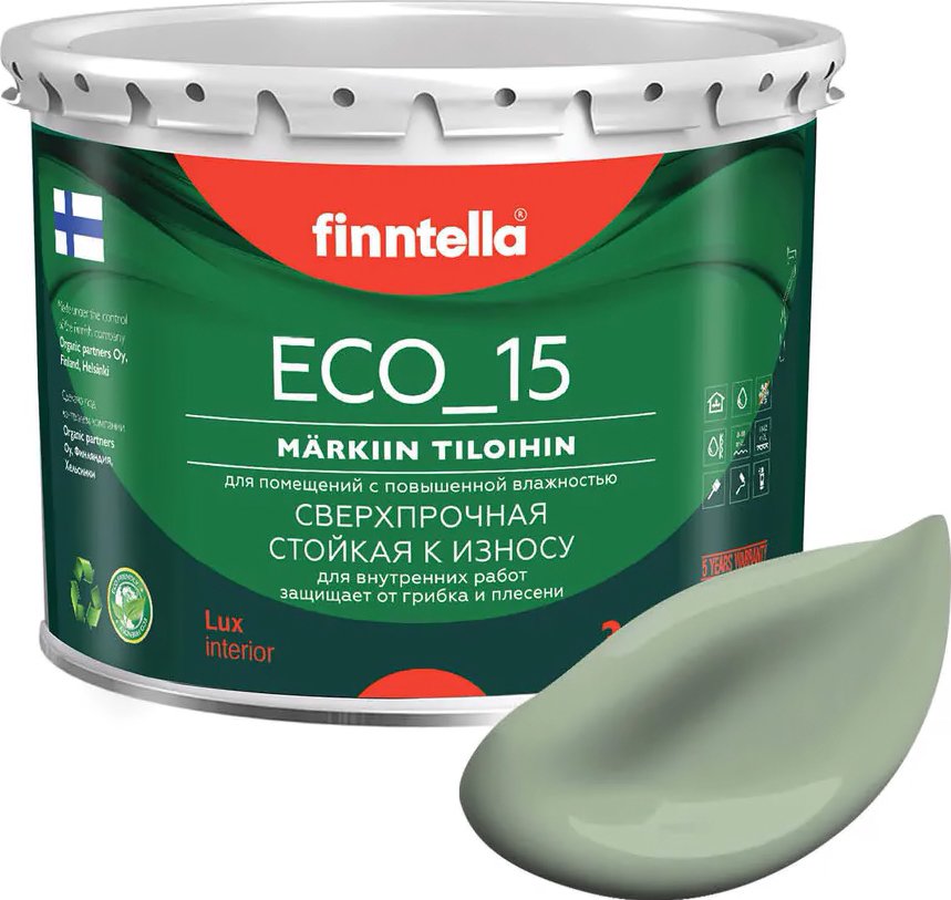 

Краска Finntella Eco 15 Pastellivihrea F-10-1-3-FL042 2.7 л (светло-зеленый хаки)