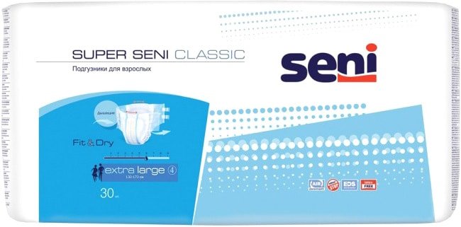 

Подгузники для взрослых Seni Super Classic Extra Large (30 шт)