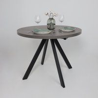 Кухонный стол Мамадома Rondo M-100 раздвижной 100-135 (дымчатая керамика/черный)