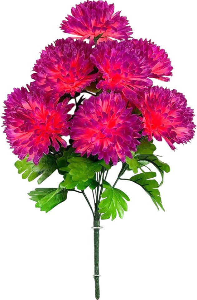 

Искусственный букет KlrBy Хризантемы БС088коралл-бургунд