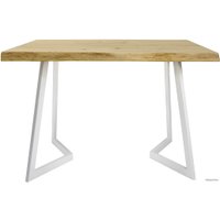 Кухонный стол Buro7 Уиллис 110 (с обзолом и сучками, дуб натуральный/белый)