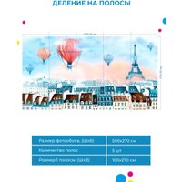 Фотообои ФабрикаФресок Живопись. Акварельный Разноцветный Париж 1165270 (500x270)