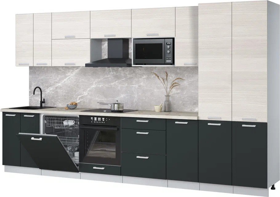 

Готовая кухня Интерлиния Мила Лайт 3.6-ПМ2 (вудлайн кремовый/антрацит/бискайская сосна)