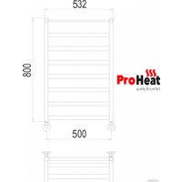 Полотенцесушитель ProHeat Line 50x80 (с полкой)