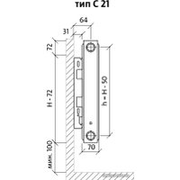 Стальной панельный радиатор Royal Thermo Compact C21-500-1400 (Bianco Traffico)
