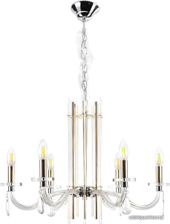Подвесная люстра Crystal Lux AURELIO SP6 GOLD+CHROME