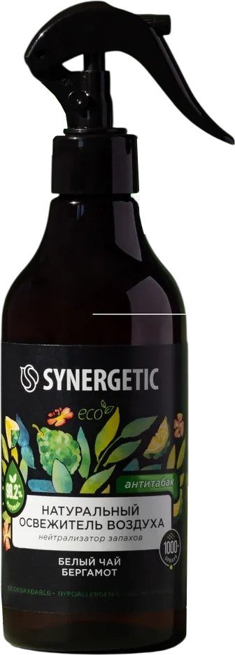 

Освежитель воздуха Synergetic Белый чай и бергамот. Гипоаллергенный биоразлагаемый (380 мл)