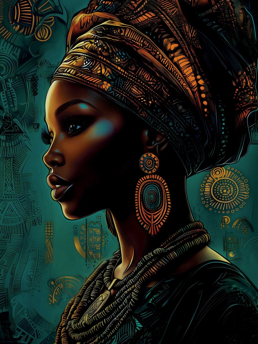 

Алмазная мозаика Феникс+ Африканка 71443