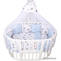 Бампер в кроватку Amarobaby Индейцы (12 подушек, серый/голубой)