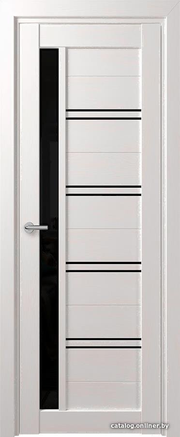 Межкомнатная дверь Юркас Deform D19 ДО 60x200 (дуб шале снежный/lacobel черный)