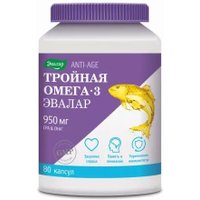 БАД Эвалар Тройная Омега-3 950мг (80 капсул) в Борисове
