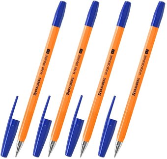 Набор шариковых ручек BRAUBERG M-500 Orange 143950 (4 шт)