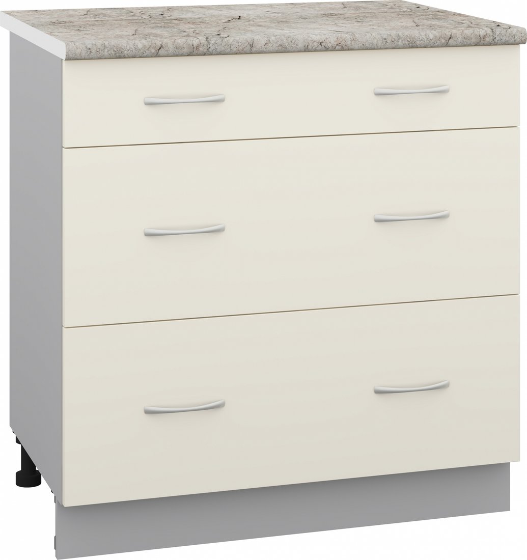 

Шкаф напольный Кортекс-мебель Корнелия Лира НШ80р3ш (крем/марсель)