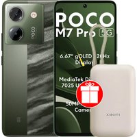 Телефон POCO M7 Pro 5G 8GB/256GB международная версия (зеленый) + пауэрбанк Xiaomi Power Bank P15ZM 10000mAh (бежевый) по акции