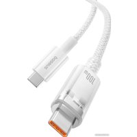 Кабель Baseus Explorer Series Fast Charging Cable Auto Power-Off For Overheating 100W USB Type-C - USB Type-C (1 м, белый)