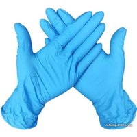 Нитровиниловые перчатки Wally Plastic L 100 шт (синий)