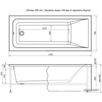 Ванна Aquanet Bright 175x75