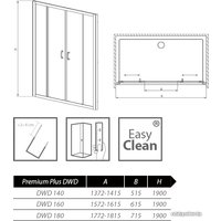 Душевая дверь Radaway Premium Plus DWD 140 (коричневое стекло)