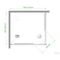 Душевой уголок Royal Bath RB11010HPD-C-BL 110x100