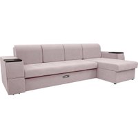 Угловой диван Сириус Лидер-13 с оттоманкой НПБ 330x165 (Eva 12 велюр светло-бежевый)