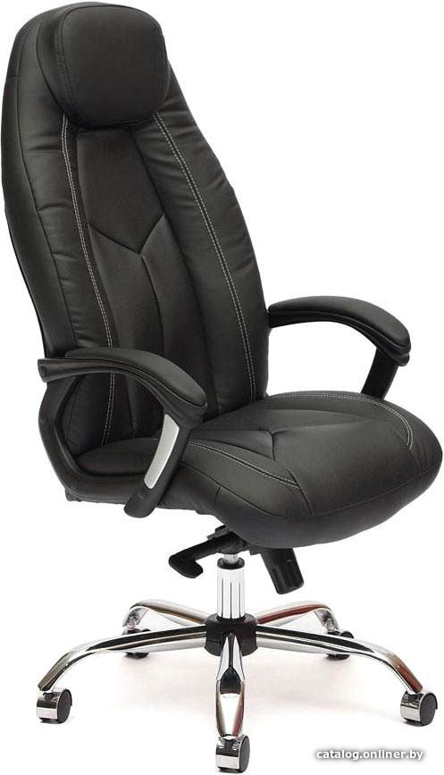 Офисное кресло TetChair Boss Lux (иск.кожа, кожзам черный/черный перфорированный 36-6/36-6/06)