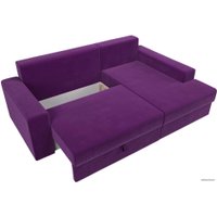 Угловой диван Mebelico Майами 15 114895 (правый, микровельвет, фиолетовый)